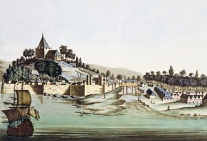 Le port et la ville de Malacca, Malaisie, illustration de 
